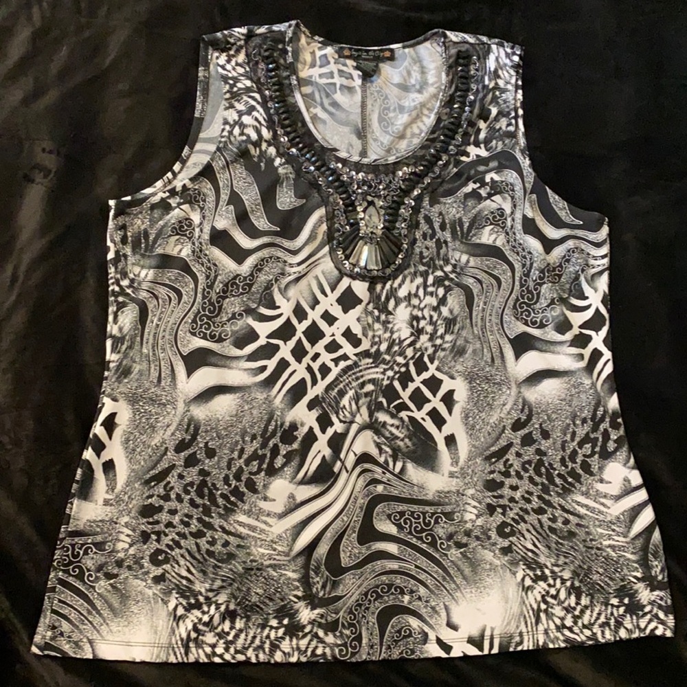 Size 1X Suzie In The City Animal Print Blouse